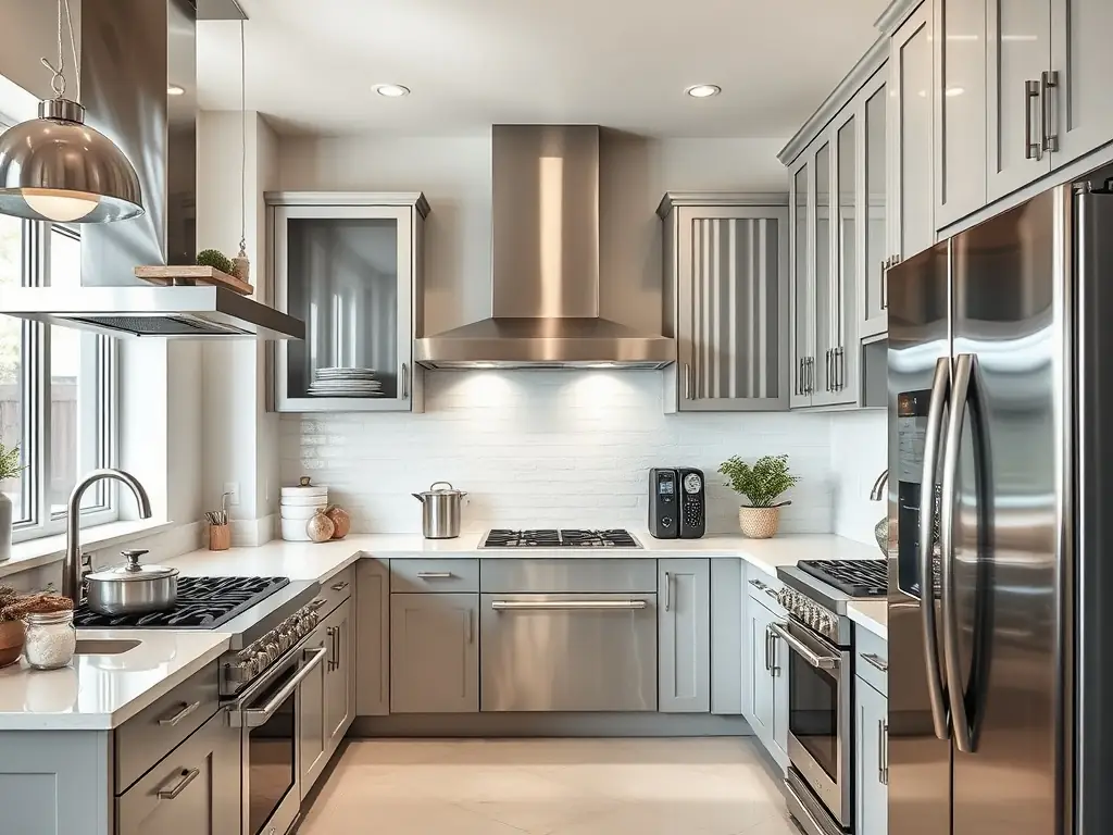 A professionally edited property highlight video showcasing a modern kitchen with stainless steel appliances and granite countertops. The video includes smooth transitions and upbeat background music.